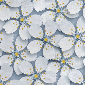 Royal Samt Stoff Polyester Zum Nähen - Motiv japanski Kirschblüten