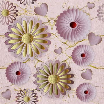 VANJSKI DEKOSTOFFE OXFORD - Motiv Rosa und goldene Blumen