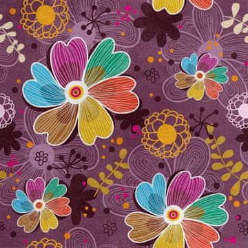 Royal Samt Stoff Polyester Zum Nähen - Motiv Blumenmuster