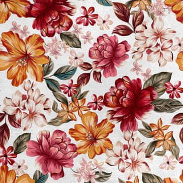 Royal Samt Stoff Polyester Zum Nähen - Motiv Frühlingsblumen 3