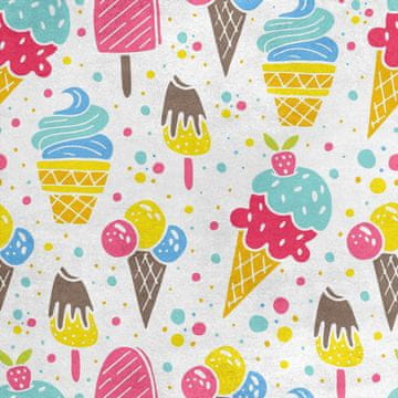 Royal Samt Stoff Polyester Zum Nähen - Motiv Eiscreme