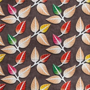 Royal Samt Stoff Polyester Zum Nähen - Motiv 3D-Blätter