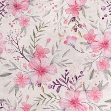 Royal Samt Stoff Polyester Zum Nähen - Motiv pinke Blumen