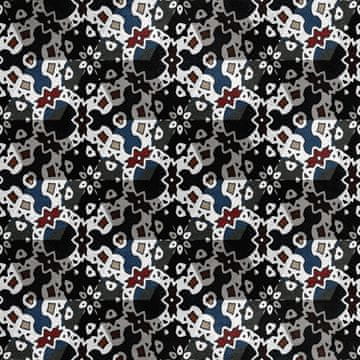Royal Samt Stoff Polyester Zum Nähen - Motiv Geometrische Verzierung 4