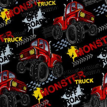 Royal Samt Stoff Polyester Zum Nähen - Motiv Monster Truck