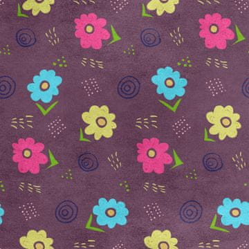 Royal Samt Stoff Polyester Zum Nähen - Motiv Doodle-Blumen