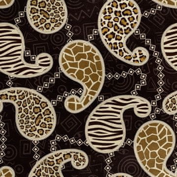 Royal Samt Stoff Polyester Zum Nähen - Motiv Paisley-Stil - Tierhaut