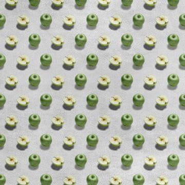Royal Samt Stoff Polyester Zum Nähen - Motiv grüner Apfel