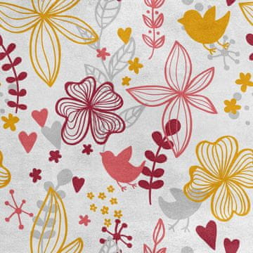 Royal Samt Stoff Polyester Zum Nähen - Motiv gelb-rosa Blüten