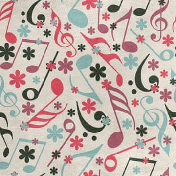 Royal Samt Stoff Polyester Zum Nähen - Motiv Musicnoten