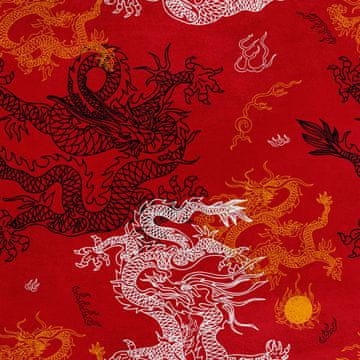 Royal Samt Stoff Polyester Zum Nähen - Motiv chinesischer Drache