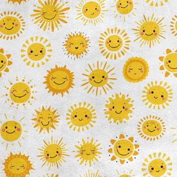 Royal Samt Stoff Polyester Zum Nähen - Motiv lächelnde Sonne