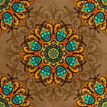 Royal Samt Stoff Polyester Zum Nähen - Motiv Arabisches Ornament