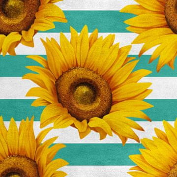 Royal Samt Stoff Polyester Zum Nähen - Motiv Sonnenblumen 4