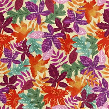 Royal Samt Stoff Polyester Zum Nähen - Motiv rebele Blätter Aquarell