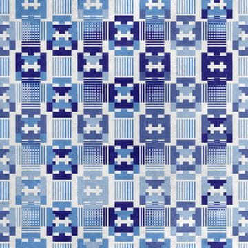 Royal Samt Stoff Polyester Zum Nähen - Motiv blaues schachbrett