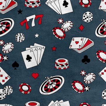 Royal Samt Stoff Polyester Zum Nähen - Motiv Kasino