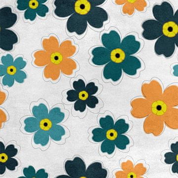 Royal Samt Stoff Polyester Zum Nähen - Motiv kleine rebele Blumen 2
