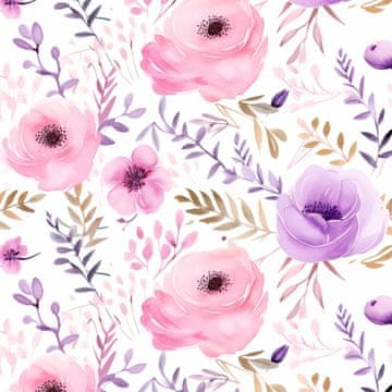 Royal Samt Stoff Polyester Zum Nähen - Motiv Blumen - RDX2556
