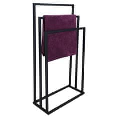 4Szpaki Moderni metalni stalak za ručnike s 3 kraka, loft, crni 005/W-16-3W-84C