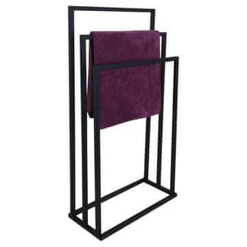 4Szpaki Moderni metalni stalak za ručnike s 3 kraka, loft, crni 005/W-16-3W-84C