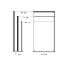 4Szpaki Moderni metalni stalak za ručnike s 3 kraka, loft, crni 005/W-16-3W-84C