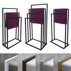 4Szpaki Moderni metalni stalak za ručnike s 3 kraka, loft, crni 005/W-16-3W-84C