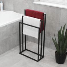 4Szpaki Moderni metalni stalak za ručnike s 3 kraka, loft, crni 005/W-16-3W-84C