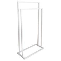 4Szpaki Moderni metalni stalak za ručnike s 2 kraka, BIJELI 001/W-16-2W-84B