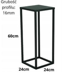 4Szpaki Moderni potkrovni crni stalak za cvijeće SIMPLE 16 152/K-16-1P-60C