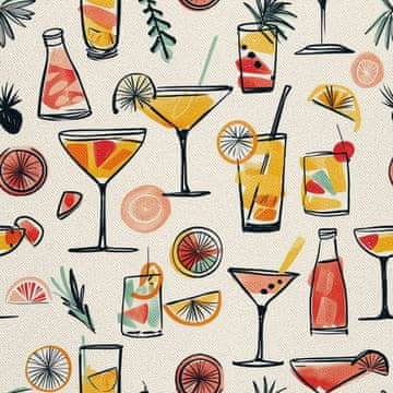 OUTDOOR DEKOSTOFFE OXFORD - Motiv Cocktail | DX8690
