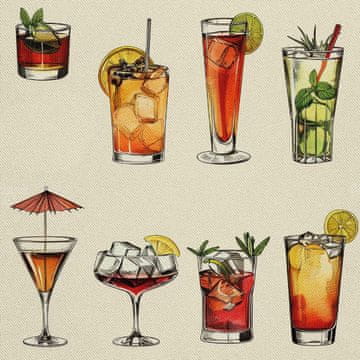 VANJSKI DEKOSTOFFE OXFORD - Motiv Cocktail | DX8335