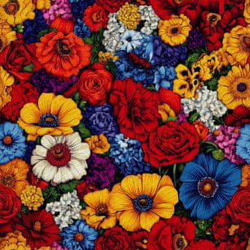 VANJSKI DEKOSTOFFE OXFORD - Motiv Bunte Blumen | DX18039