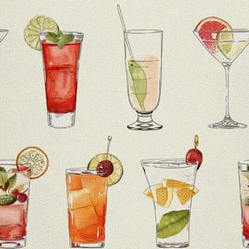 OUTDOOR DEKOSTOFFE OXFORD - Motiv Cocktail | DX8776