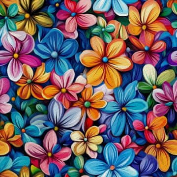 VANJSKI DEKOSTOFFE OXFORD - Motiv Bunte Blumen | DX18038