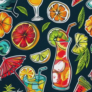 VANJSKI DEKOSTOFFE OXFORD - Motiv Cocktail | DX8412