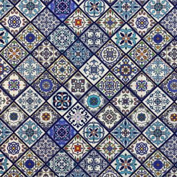 OUTDOOR DEKOSTOFFE OXFORD mit Motiv Vintage Portugal I DR005