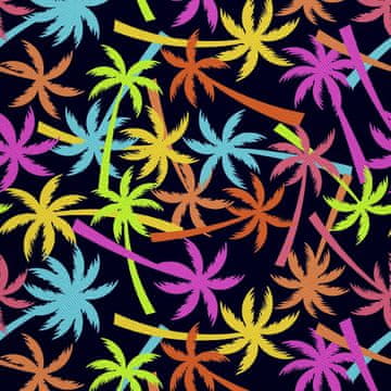 VANJSKI DEKOSTOFFE OXFORD - Motiv bunte Palmen I DX735