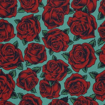 VANJSKI DEKOSTOFFE OXFORD - Motiv rote Rosen I DX578