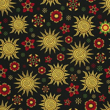 VANJSKI DEKOSTOFFE OXFORD - Motiv Sonne und Blumen I DX725
