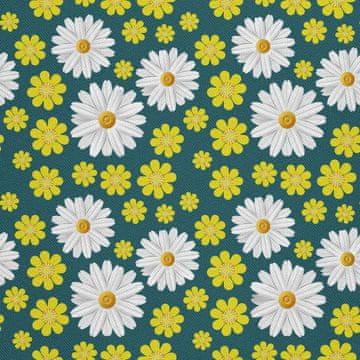 VANJSKI DEKOSTOFFE OXFORD - Motiv Kamille und gelbe Blüten I DX546
