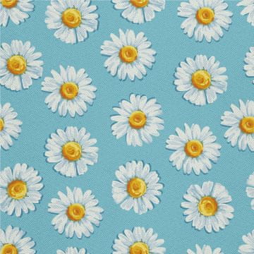 VANJSKI DEKOSTOFFE OXFORD - Motiv gemalte Gänseblümchen auf blauem I DX416