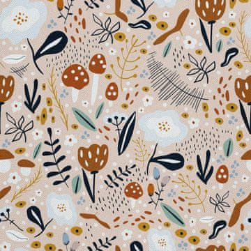 VANJSKI DEKOSTOFFE OXFORD - Motiv Blumen und Pilze I DX303