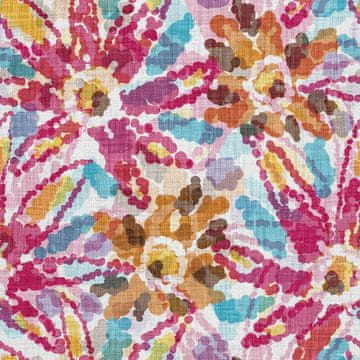VANJSKI DEKOSTOFFE OXFORD - Motiv Blumen mit Punkten bemalt I DX329