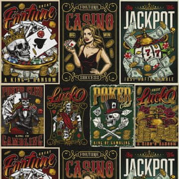 VANJSKI DEKOSTOFFE OXFORD - Motiv Kasino, Jackpot I DX706