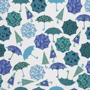 VANJSKI DEKOSTOFFE OXFORD - Motiv blaue Regenschirme