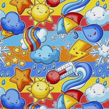 VANJSKI DEKOSTOFFE OXFORD - Motiv Kawaii-Wetter