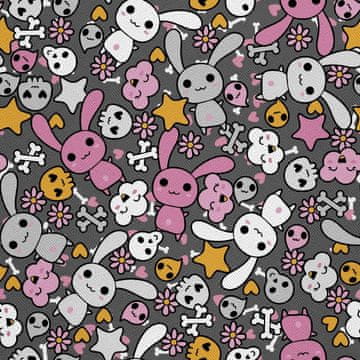 OUTDOOR DEKOSTOFFE OXFORD - Motiv Hasen, Feen - kawaii
