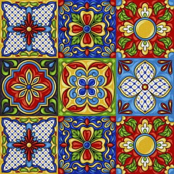OUTDOOR DEKOSTOFFE OXFORD - Motiv mexikanische Talavera