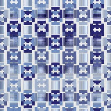 VANJSKI DEKOSTOFFE OXFORD - Motiv blaues schachbrett